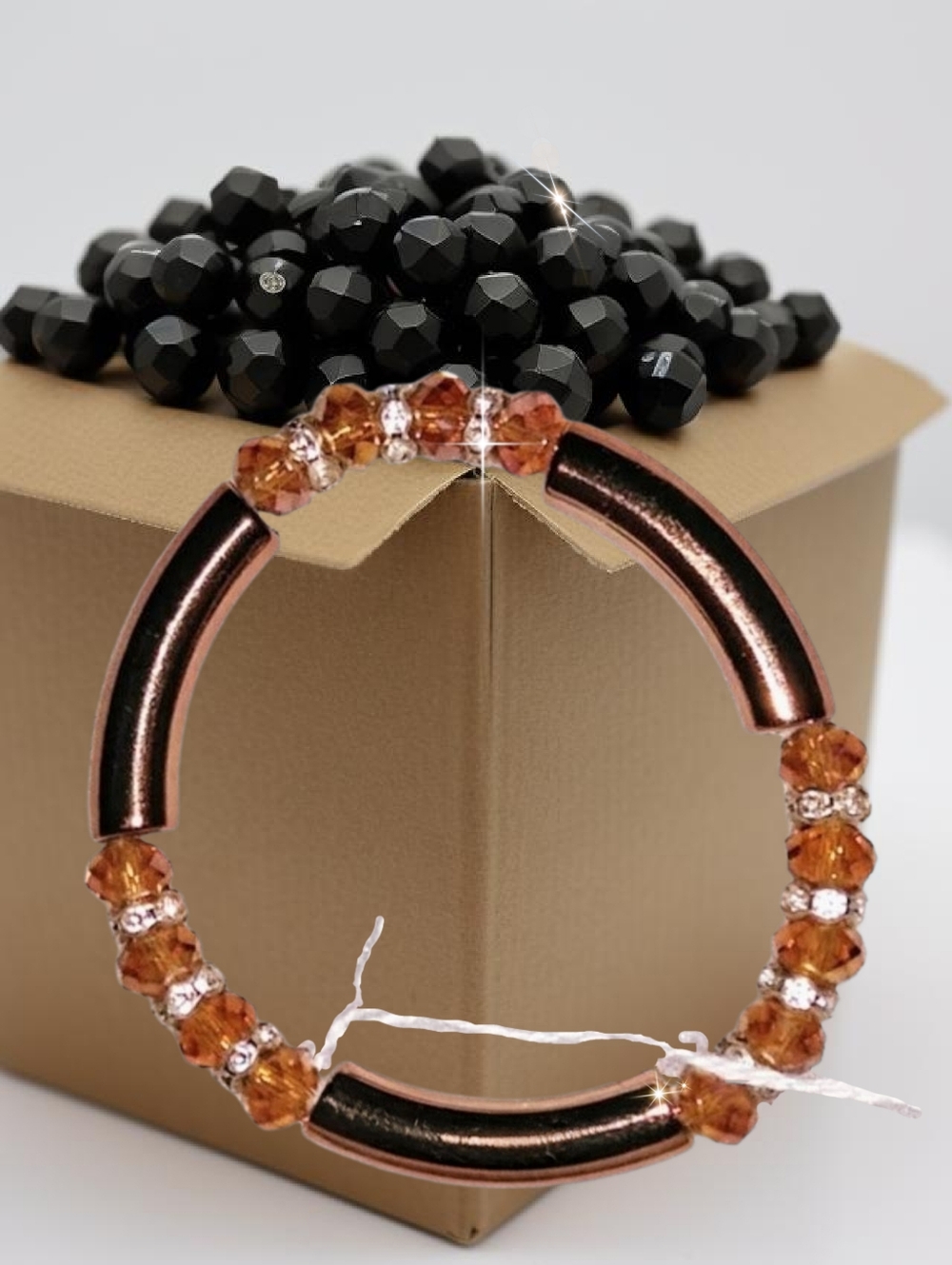 Copper Tube Bead Bracelet